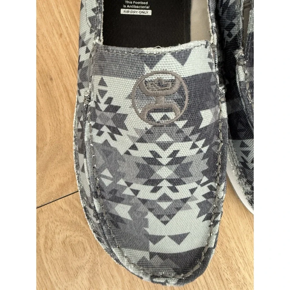 Twisted‎ X Hooey Slip On Loafers Gray Aztec Print Casual Shoes Men's 8.5 New